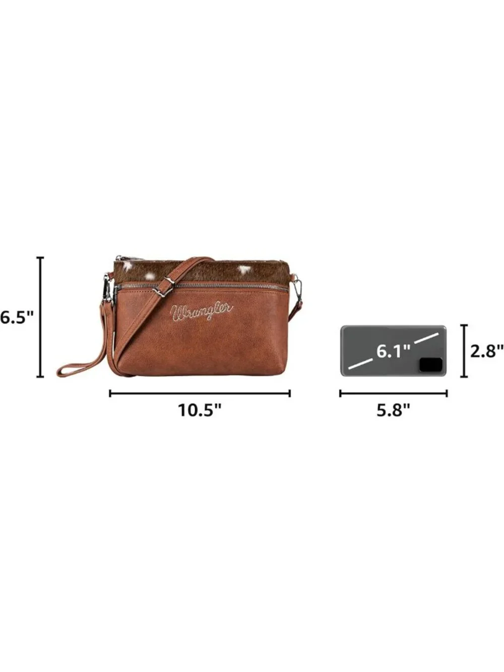 Stylish Western Cowhide Crossbody Bag for Women | Chic Clutch & Wristlet Purse
